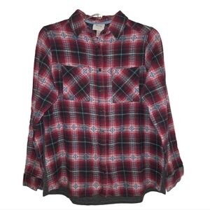 Knox Rose Red Flannel Button Down Shirt
